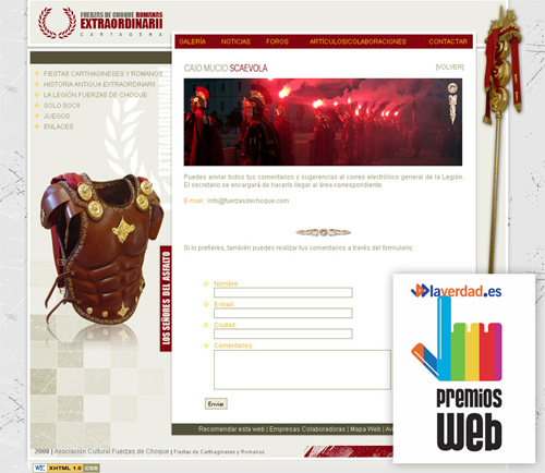 Web ganadora premios laverdad.es 2008