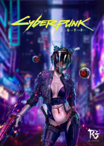 cyberpunk Girl Blured