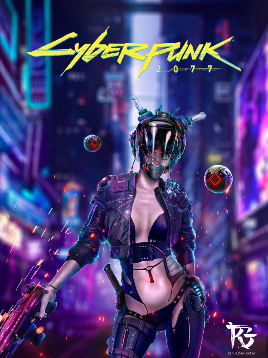 cyberpunk Girl Blured